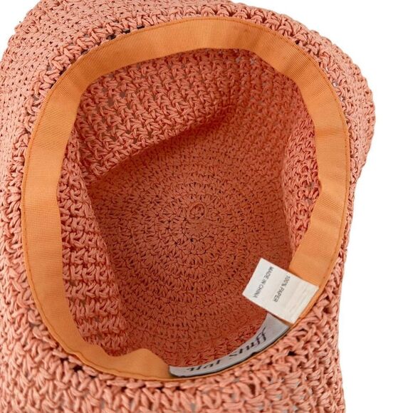 Hat Stuff Pink Woven Floppy Wide Brim Hat Shell Beaded Band Womens OS Bohemian - Picture 6 of 8